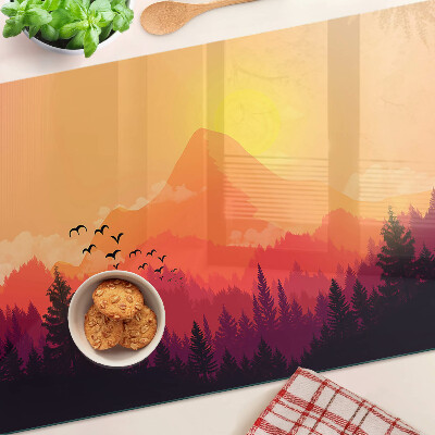 Planche à découper verre Paysage de montagne au coucher du soleil
