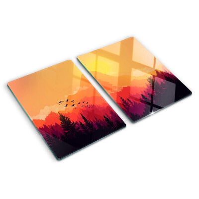 Planche à découper verre Paysage de montagne au coucher du soleil