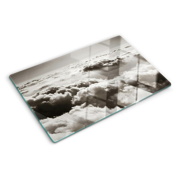 Planche à découper en verre Nuages en nuances de gris