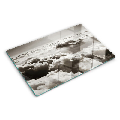 Planche à découper en verre Nuages en nuances de gris