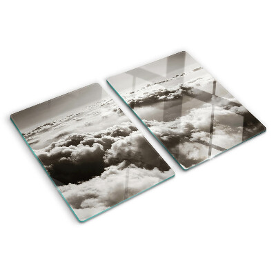 Planche à découper en verre Nuages en nuances de gris