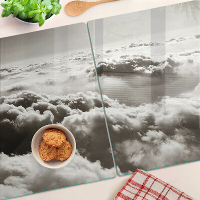 Planche à découper en verre Nuages en nuances de gris