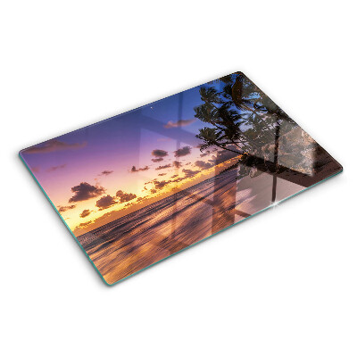 Planche à découper verre Coucher de soleil sur la plage