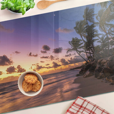 Planche à découper verre Coucher de soleil sur la plage