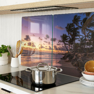 Planche à découper verre Coucher de soleil sur la plage