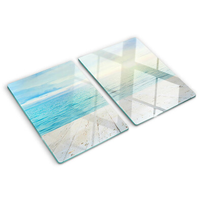 Planche à découper verre La mer et la jetée en bois