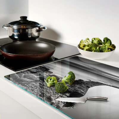 Planche à découper verre Un paysage de bord de mer aux nuances de gris