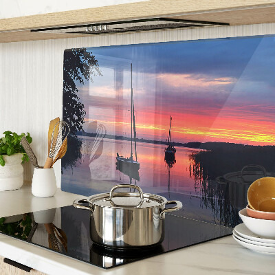 Planche à découper en verre Coucher de soleil sur le lac