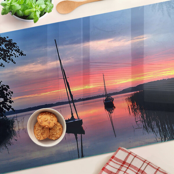 Planche à découper en verre Coucher de soleil sur le lac