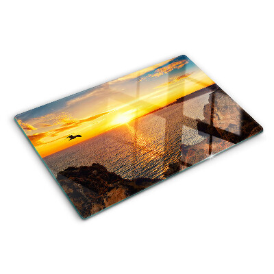 Planche à découper verre Coucher de soleil sur la mer