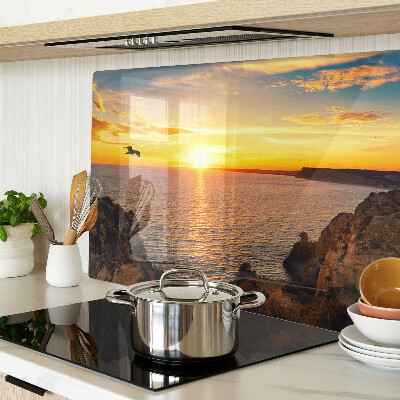Planche à découper verre Coucher de soleil sur la mer