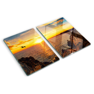 Planche à découper verre Coucher de soleil sur la mer