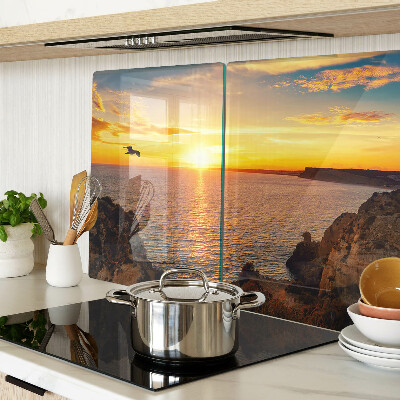 Planche à découper verre Coucher de soleil sur la mer
