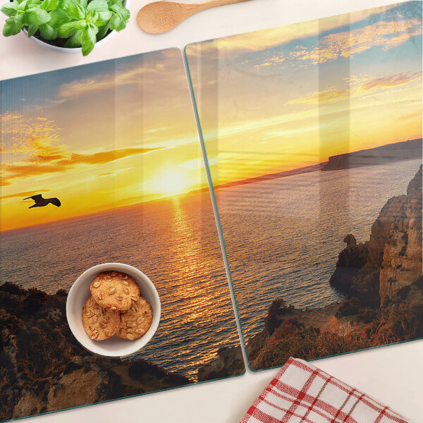 Planche à découper verre Coucher de soleil sur la mer