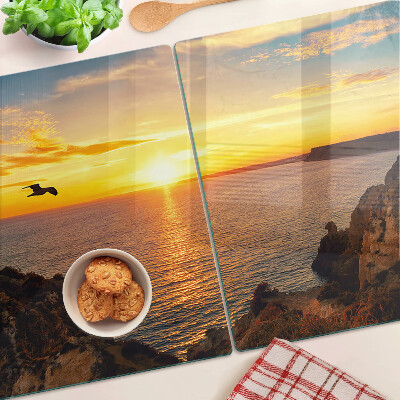 Planche à découper verre Coucher de soleil sur la mer