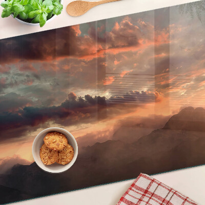 Planche à découper en verre Coucher de soleil sur les montagnes