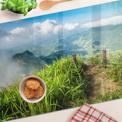 Planche à découper verre Paysage de montagne avec verdure
