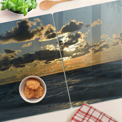 Planche à découper en verre Coucher de soleil sur la mer