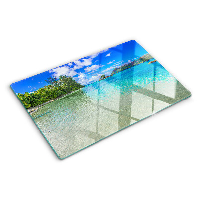 Planche à découper verre Plage tropicale aux eaux azur