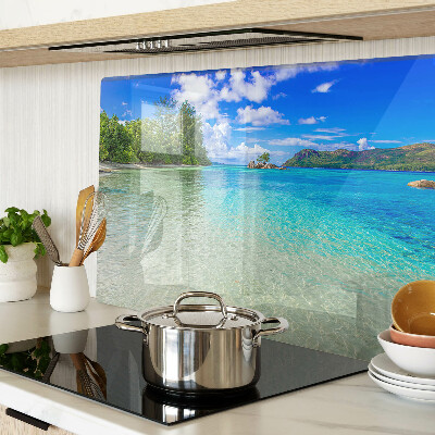 Planche à découper verre Plage tropicale aux eaux azur