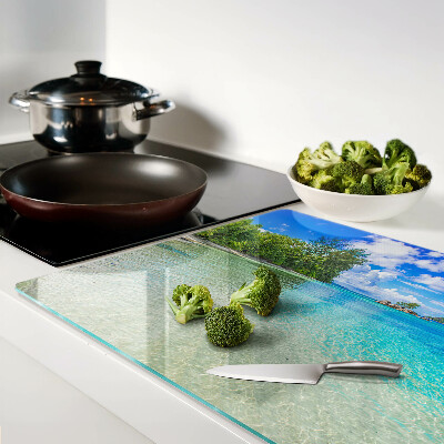 Planche à découper verre Plage tropicale aux eaux azur
