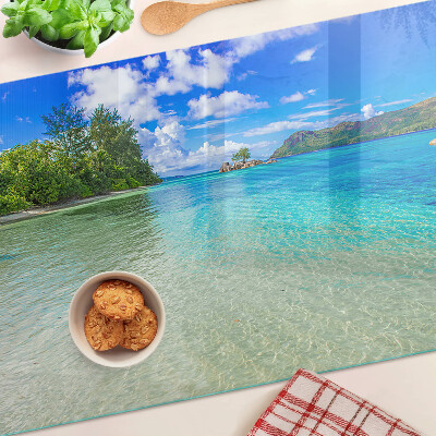 Planche à découper verre Plage tropicale aux eaux azur