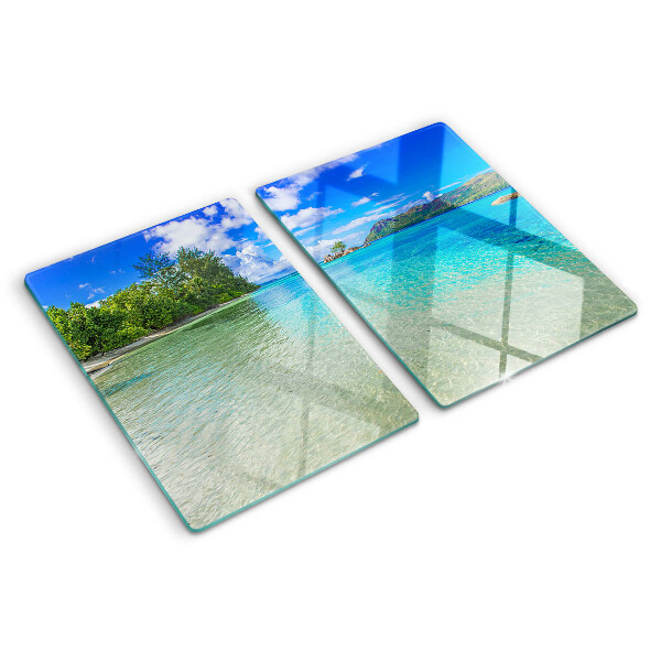 Planche à découper verre Plage tropicale aux eaux azur