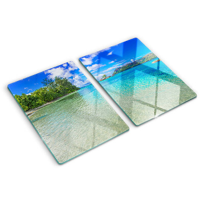 Planche à découper verre Plage tropicale aux eaux azur