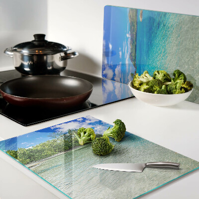 Planche à découper verre Plage tropicale aux eaux azur