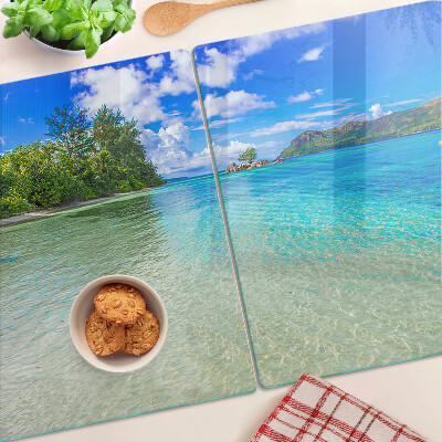 Planche à découper verre Plage tropicale aux eaux azur