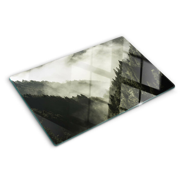 Planche à découper en verre Paysage de montagne avec brouillard