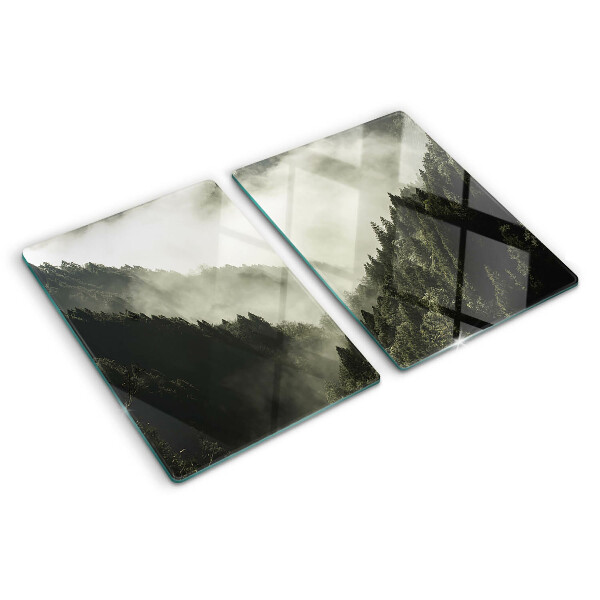 Planche à découper en verre Paysage de montagne avec brouillard