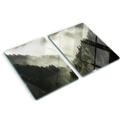 Planche à découper en verre Paysage de montagne avec brouillard