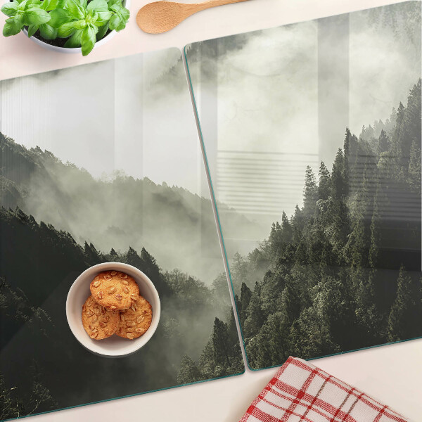 Planche à découper en verre Paysage de montagne avec brouillard