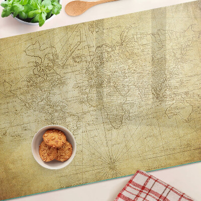 Planche à découper en verre Carte du vieux monde
