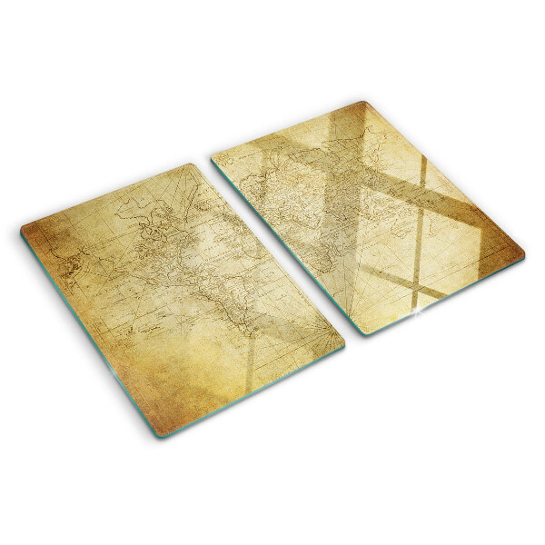Planche à découper en verre Carte du vieux monde
