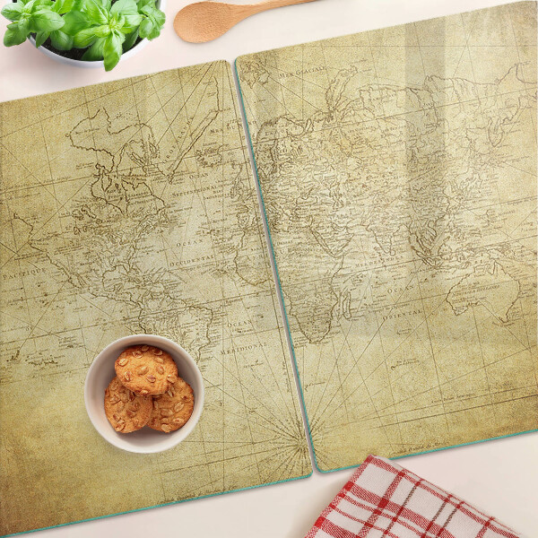 Planche à découper en verre Carte du vieux monde