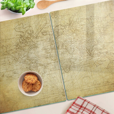 Planche à découper en verre Carte du vieux monde