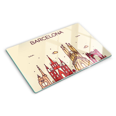 Planche à découper verre Barcelone et son architecture
