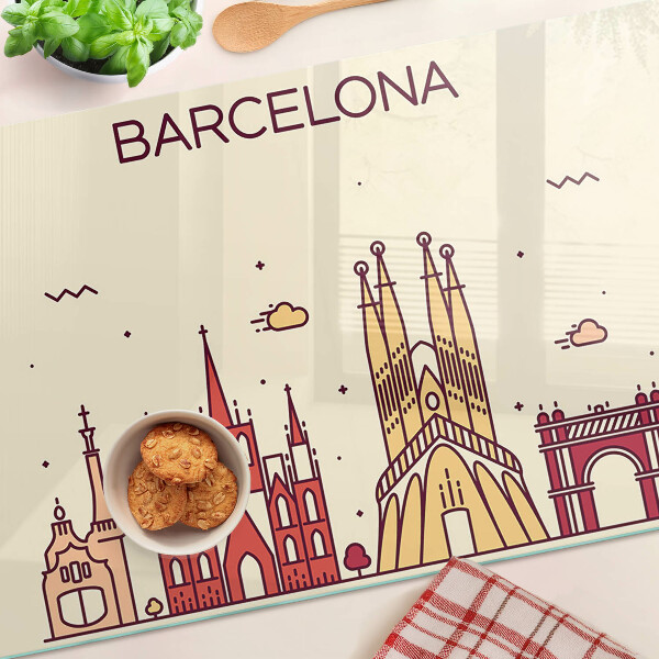 Planche à découper verre Barcelone et son architecture