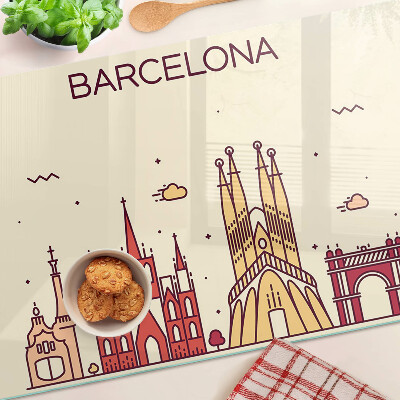 Planche à découper verre Barcelone et son architecture