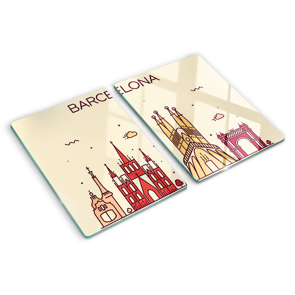 Planche à découper verre Barcelone et son architecture