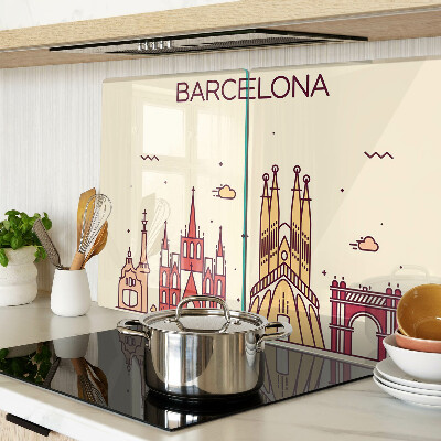 Planche à découper verre Barcelone et son architecture