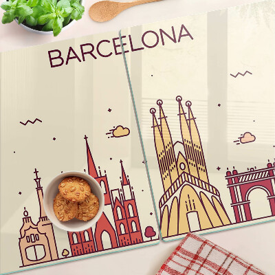 Planche à découper verre Barcelone et son architecture