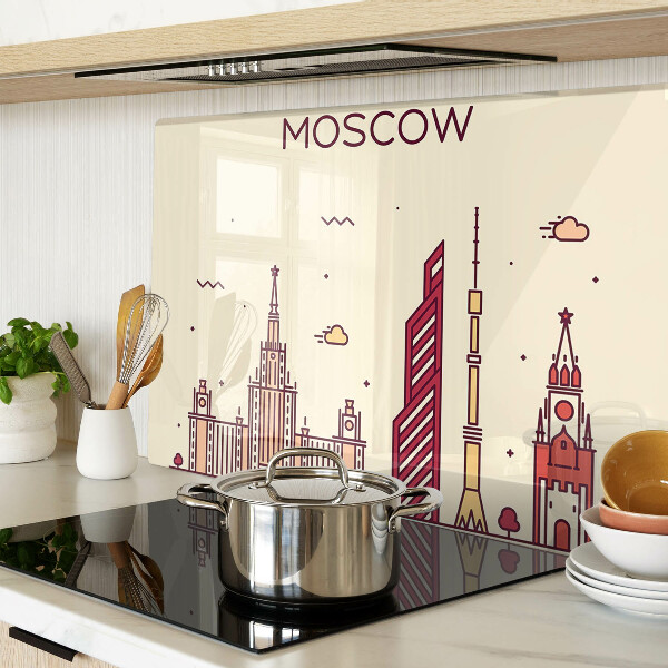 Planche à découper en verre Illustration de la ligne d'horizon de Moscou