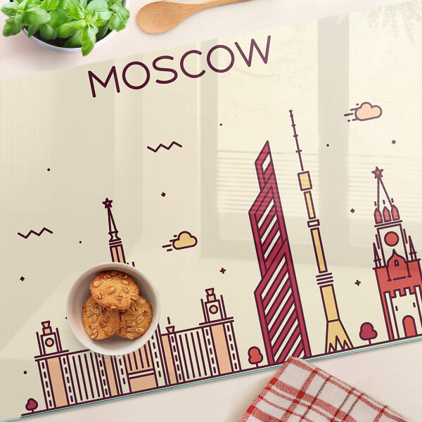 Planche à découper en verre Illustration de la ligne d'horizon de Moscou
