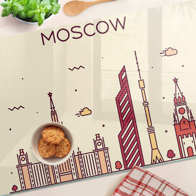 Planche à découper en verre Illustration de la ligne d'horizon de Moscou