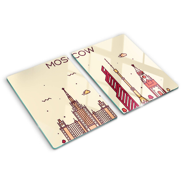 Planche à découper en verre Illustration de la ligne d'horizon de Moscou
