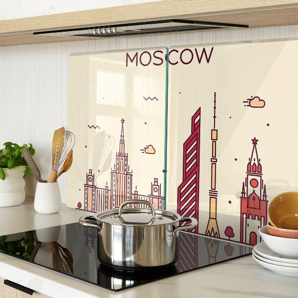 Planche à découper en verre Illustration de la ligne d'horizon de Moscou