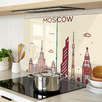 Planche à découper en verre Illustration de la ligne d'horizon de Moscou